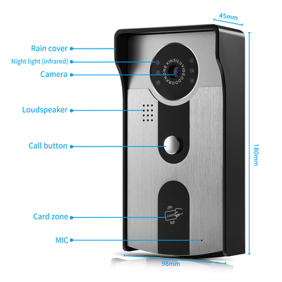 4 Wire Door Intercom Ring Camera System 800x480 1000TVL CMOS UI Menu Operation