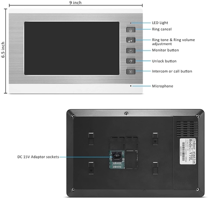 15VDC Front Door Video Intercom Door Entry RJ45 Cable 2 Call Panel