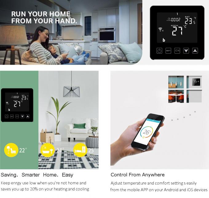 Homekit Programmable Electronic Room Thermostats 1.0Mpa Touch Screen